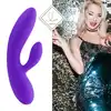 FeelzToys - Lea Purple Glitter - wibrator z króliczkiem do perfekcyjnej stymulacji. Dwa silniki sterowane niezależnie 