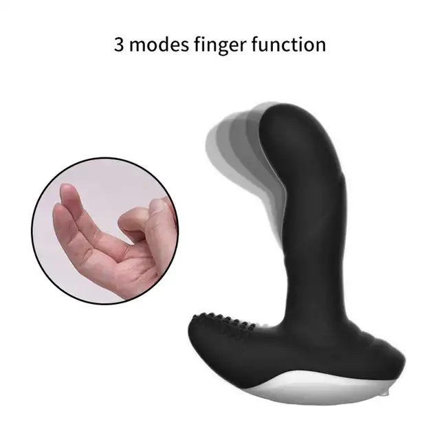 Boys Of Toys - Silicone Massager Black. Wibrujący stymulator prostaty z funkcją podgrzewania i ruchomą końcówką, sterowany na pilota