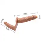 Baile - Double Dildos Strap On. Strap on z podwójnym dildo, zapewniający dogłębną stymulacje partnerów w tym samym czasie.
