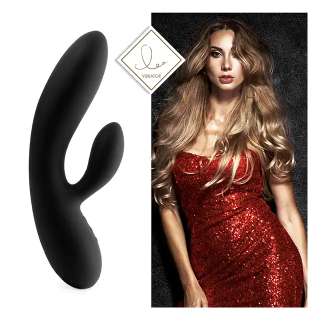 FeelzToys - Lea Black Glitter - luksusowy wibrator. Perfekcyjna stymulacja dzięki dwóm niezależnie sterowanym silnikom 