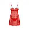 Obsessive - Claussica Babydoll XL/2XL. Seksowny strój mikołajki. Bardzo prześwitujący, świetnie podkreśla sylwetkę. 