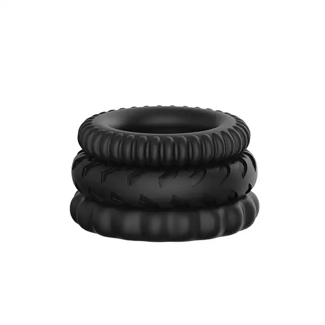 Baile - Titan Cock Rings. Zestaw trzech ringów erekcyjnych na penisa. Naturalne wzmocnienie erekcji. Wydłuż swój stosunek