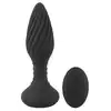 Anos - Remote Controled Butt Plug. Czarny, wibrujący plug analny z obracającymi kulkami. 10 trybów wibracji sterowane pilotem