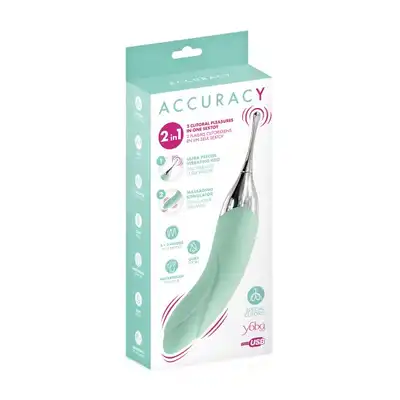 Yoba - Accuracy Green.  Wibrator 2w1, punktowy i do punktu G!  Obowiązkowa zabawka erotyczna każdej kobiety! 