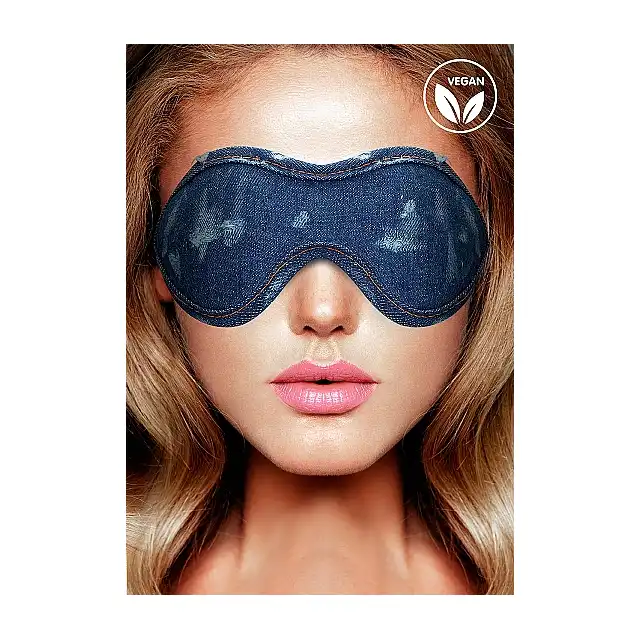 Ouch! - Denim Eye Mask. Dżinsowa opaska na oczy. Poznajcie satysfakcję płynącą z erotycznej zabawy sensorycznej Ostatnia sztuka!
