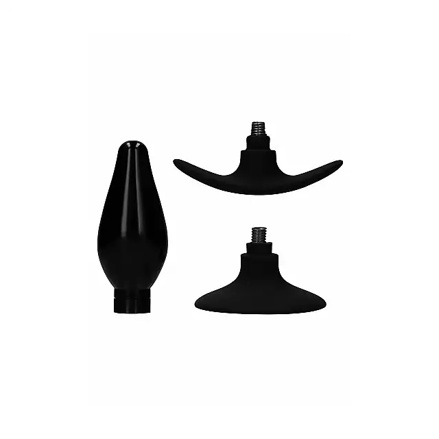 Ouch! - Interchangeable Butt Plug Set M. Zestaw analny z wymiennymi końcówkami. Podstawa z ergonomicznym uchwytem lub mocną przyssawką. Ty wybierz na co masz ochotę. Ostatnia sztuka!