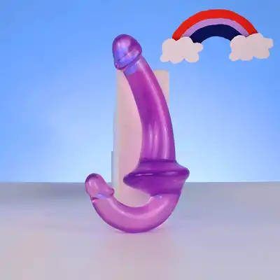 Lux Fetish - Strapless Strap-On Purple. Dwustronny strapon bez uprzęży z innowacyjnym wygięciem. Orgazm dla obydwojga gwarantowany!