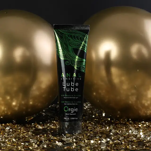 Orgie! - Lube Tube Anal Sensitive 100ml. Hybrydowy lubrykant analny dla specjalnie wrażliwych miejsc intymnych. Wzbogacony hialuronianem sodu i ekstraktem z iskry azjatyckiej