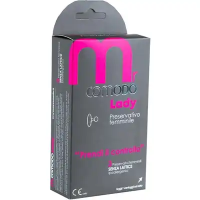 MrComodo - Lady Condoms 3pc. Dopochwowe prezerwatywy dla kobiet. Wykonana z syntetycznej żywicy najwyższej jakości. Cienka, wytrzymała i komfortowa!