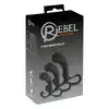 Rebel - 3 Piece Prostate Plug Set. Zestaw trzech czarnych wtyczek analnych, o kształcie idealnie stymulującym prostatę