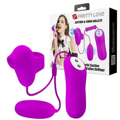 Pretty Love - Suction&amp;Vibro Bullets. Mini jajeczko z funkcjami wibracji i wieloma trybami ssania. Wyjątkowa stymulacja łechtaczki i sutków