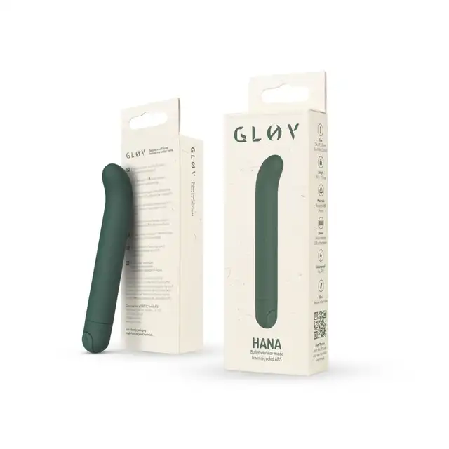 Glov - Hana Bullet Vibrator. Ekologiczny mini wibrator wykonany z recyklingowanego ABSu. Idealny kształt do stymulacji punktu G. 