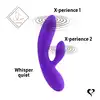 FeelzToys - Lea Purple Glitter - wibrator z króliczkiem do perfekcyjnej stymulacji. Dwa silniki sterowane niezależnie 