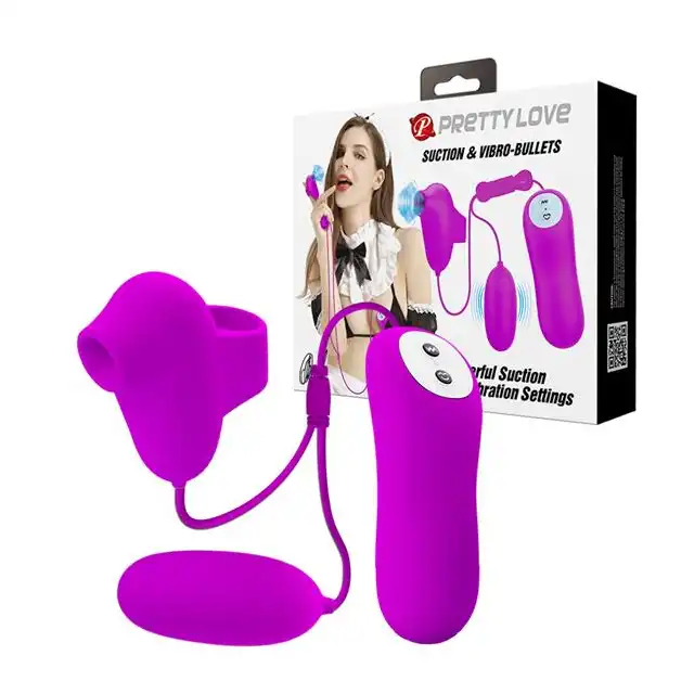 Pretty Love - Suction&amp;Vibro Bullets. Mini jajeczko z funkcjami wibracji i wieloma trybami ssania. Wyjątkowa stymulacja łechtaczki i sutków