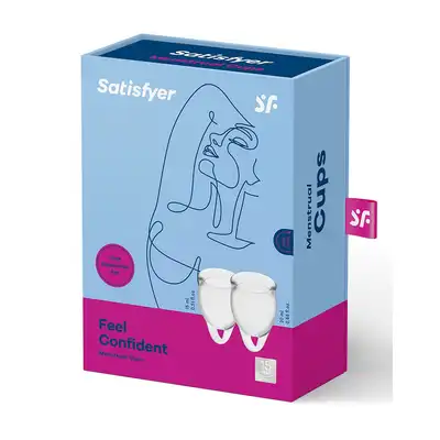 Satisfyer - Feel Confident Transparent - zestaw dwóch kubeczków menstruacyjnych. Gwarancja bezpieczeństwa