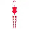Obsessive - Kissmas Teddy XS/S. Seksownie uwodzicielskie body w stylu mikołajki. Niesamowite przebranie śnieżynki z czapeczką 