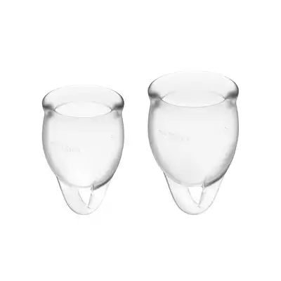 Satisfyer - Feel Confident Transparent - zestaw dwóch kubeczków menstruacyjnych. Gwarancja bezpieczeństwa