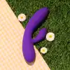 FeelzToys - Lea Purple Glitter - wibrator z króliczkiem do perfekcyjnej stymulacji. Dwa silniki sterowane niezależnie 