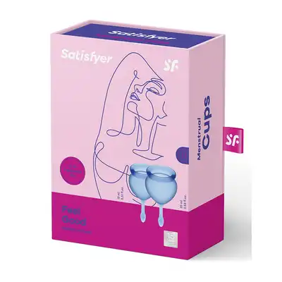 Satisfyer - Feel Good Dark Blue - niebieskie dwa kubeczki menstruacyjne. Gwarancja jakości