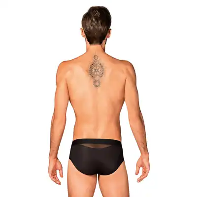 Obsessive - Boldero Briefs Black S/M - klasyczne slipy męskie w czarnym kolorze. Z seksownie prześwitującym materiałem