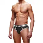 Prowler - Open Briefs Black&amp;White XL. Modne męskie slipy z seksownym wycięciem na pośladki, czarno-białe  