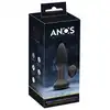 Anos - Remote Controled Butt Plug. Czarny, wibrujący plug analny z obracającymi kulkami. 10 trybów wibracji sterowane pilotem