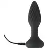 Anos - Remote Controled Butt Plug. Czarny, wibrujący plug analny z obracającymi kulkami. 10 trybów wibracji sterowane pilotem