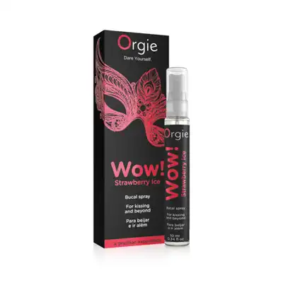Orgie - Wow! Strawberry Ice. Sprej oralny o smaku truskawki, mięty i eukaliptusa z funkcją chłodzenia!