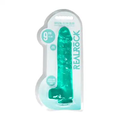 9"" / 25 cm Realistic Dildo With Balls - Turquoise