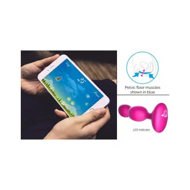 Perifit - App Controlled Pelvic Floor Trainer Pink. Erotyczny trener mięśni dna miednicy. Innowacyjny system do treningu mięśni kegla za pomocą którego sterujesz aplikacjami!