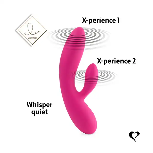 FeelzToys - Lea Rubine Red - wibrator z króliczkiem w eleganckim opakowaniu. Dwa, niezależne silniki
