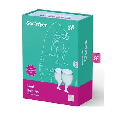 Satisfyer - Feel Secure Light Blue - dwa niebieskie kubeczki menstruacyjne wykonane z silikonu medycznego. Gwarancja bezpieczeństwa