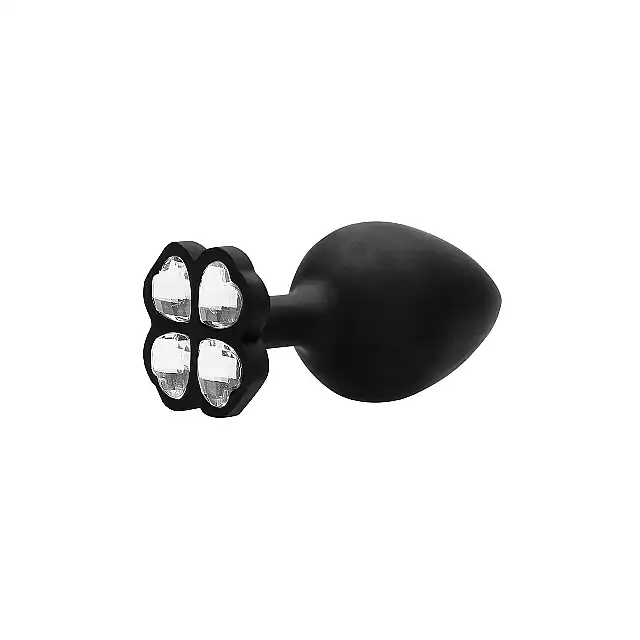 Ouch! - XL Lucky Diamond Plug. Klasyczny silikonowy korek analny z pięknymi diamentami w podstawie. Poznaj szczęście jakie płynie z użytku tej czterolistnej koniczyny