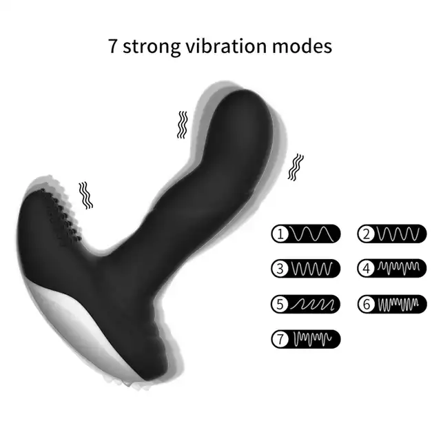 Boys Of Toys - Silicone Massager Black. Wibrujący stymulator prostaty z funkcją podgrzewania i ruchomą końcówką, sterowany na pilota
