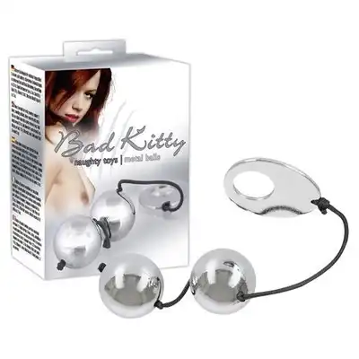 Bad Kitty - Metal Balls. Ciężkie metalowe kulki gejszy dla zaawansowanych użytkowników. Komfortowy trening mięśni kegla