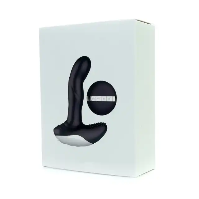 Boys Of Toys - Silicone Massager Black. Wibrujący stymulator prostaty z funkcją podgrzewania i ruchomą końcówką, sterowany na pilota