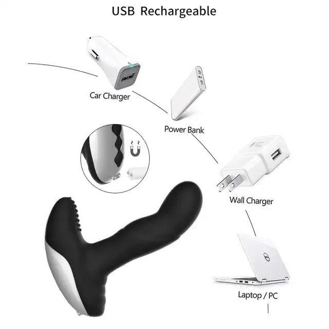 Boys Of Toys - Silicone Massager Black. Wibrujący stymulator prostaty z funkcją podgrzewania i ruchomą końcówką, sterowany na pilota