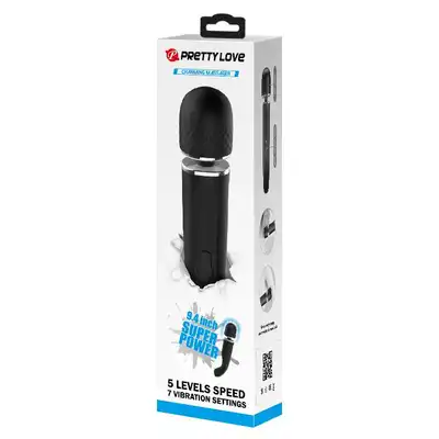 Pretty Love - Charming Massager Black - super mocny masażer z ruchomą główką 