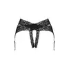 Obsessive - Lacrisia Garter Belt XL/2XL. Czarny, otwarty pas do pończoch. Pokaż swoją delikatność i zmysłowość