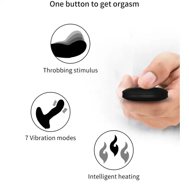 Boys Of Toys - Silicone Massager Black. Wibrujący stymulator prostaty z funkcją podgrzewania i ruchomą końcówką, sterowany na pilota