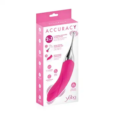 Yoba - Accuracy Fushia.  Wibrator 2w1, punktowy i do punktu G!  Obowiązkowa zabawka erotyczna każdej kobiety! 