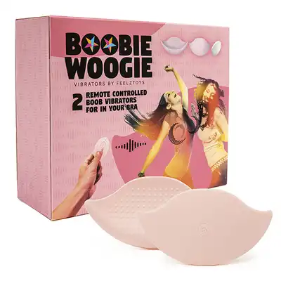 FeelzToys - Boobie Woogie Remote Controled Boob Wibrators - wyjątkowy i ekscytujący gadżet! Dwa wibratory do piersi, umieść je w biustonoszu!