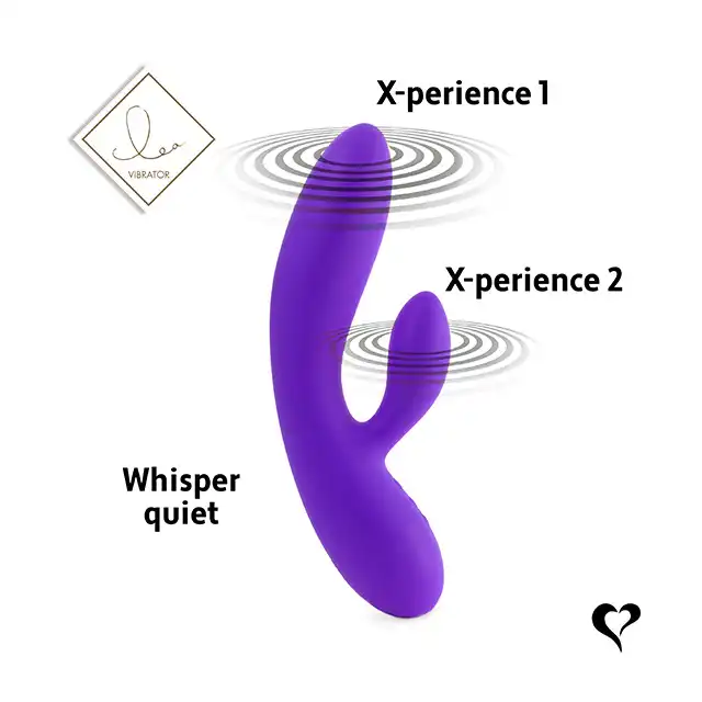 FeelzToys - Lea Purple Glitter - wibrator z króliczkiem do perfekcyjnej stymulacji. Dwa silniki sterowane niezależnie 