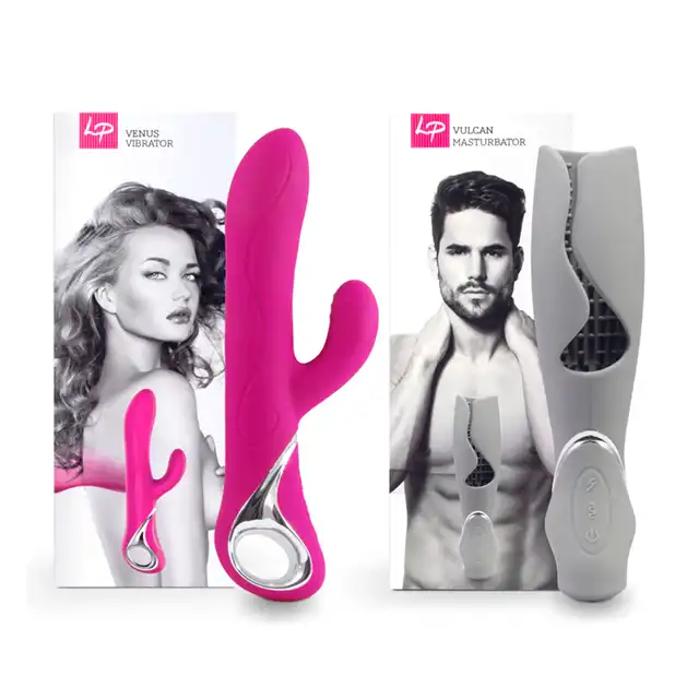Lovers Premium - Venus &amp; Volcan. Zaskakujący zestaw dla par. Wibrator podwójny i wibrujący masturbator. Idealne duo do podkręcenia atmosfery w związku.