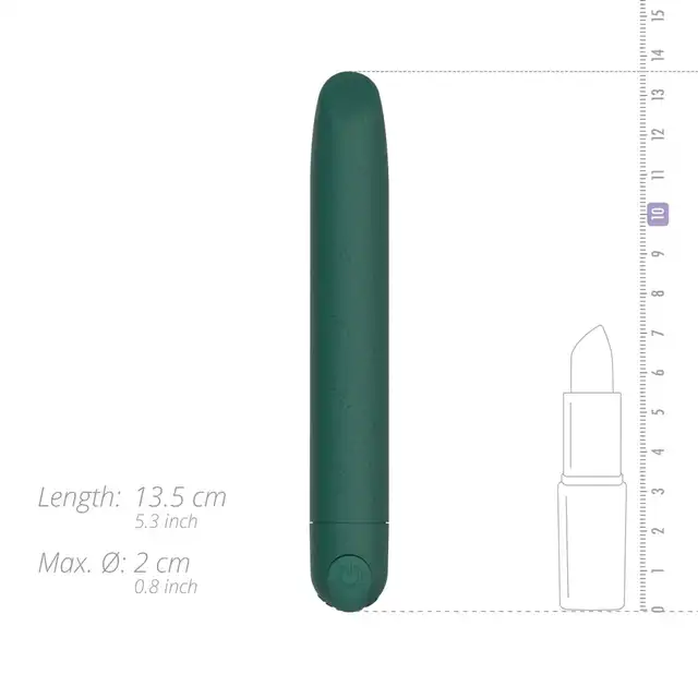 Glov - Atla Bullet Vibrator. Ekologiczny mini wibrator wykonany z recyklingowanego ABSu. Zwężająca końcówka do punktowej stymulacji. Idealny kolor dla każdej eko kobiety.
