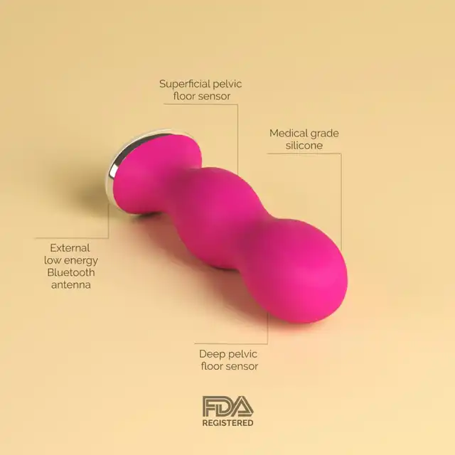 Perifit - App Controlled Pelvic Floor Trainer Pink. Erotyczny trener mięśni dna miednicy. Innowacyjny system do treningu mięśni kegla za pomocą którego sterujesz aplikacjami!