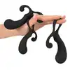 Rebel - 3 Piece Prostate Plug Set. Zestaw trzech czarnych wtyczek analnych, o kształcie idealnie stymulującym prostatę