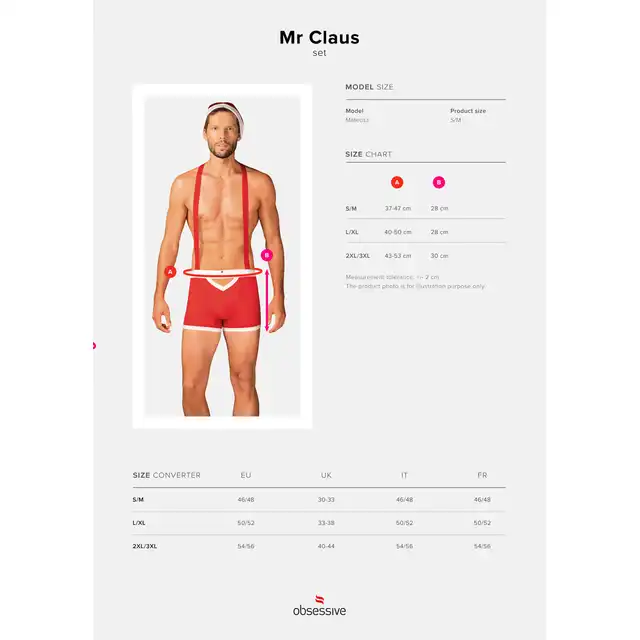 Obsessive - Mr Claus Set S/M. Seksowny męski strój św. Mikołaja. Gorąca świąteczna atmosfera gwarantowana 