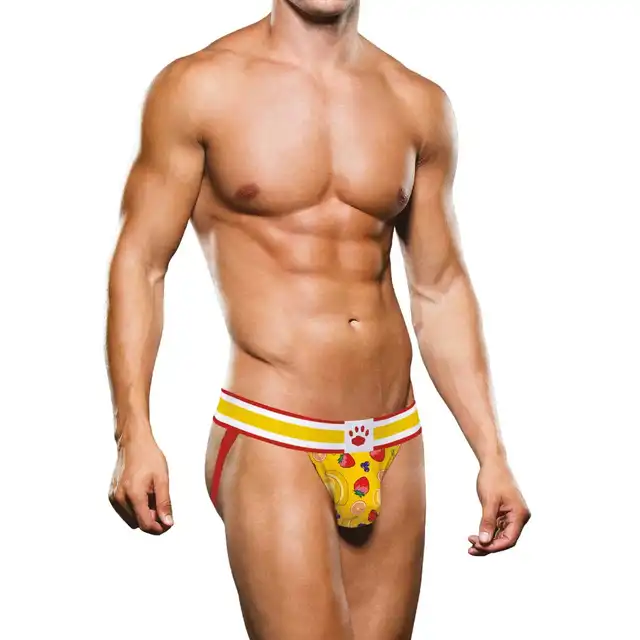 Prowler - Fruits Jock Slip XL. Soczyście seksowne i owocowe slipy dla mężczyzn z otwartym tyłem i ekspozycją pośladków 