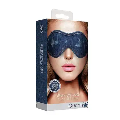 Ouch! - Denim Eye Mask. Dżinsowa opaska na oczy. Poznajcie satysfakcję płynącą z erotycznej zabawy sensorycznej Ostatnia sztuka!